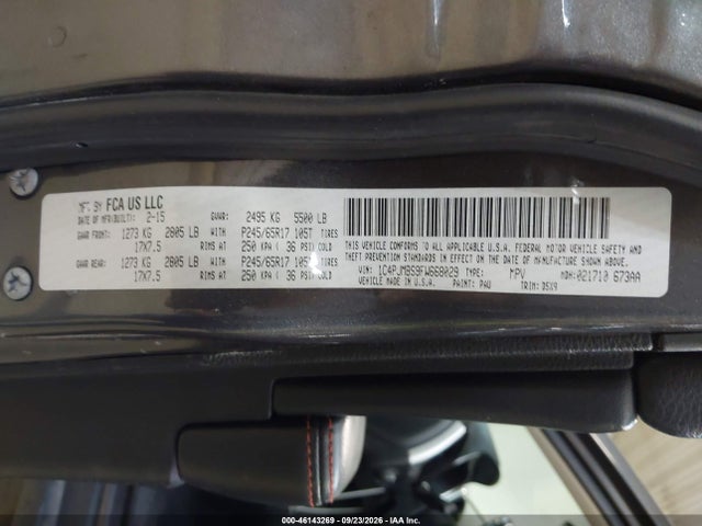 46143269 :رقم المزاد ، 1C4PJMBS9FW668029 vin ، 2015 Jeep Cherokee Trailhawk مزاد بيع