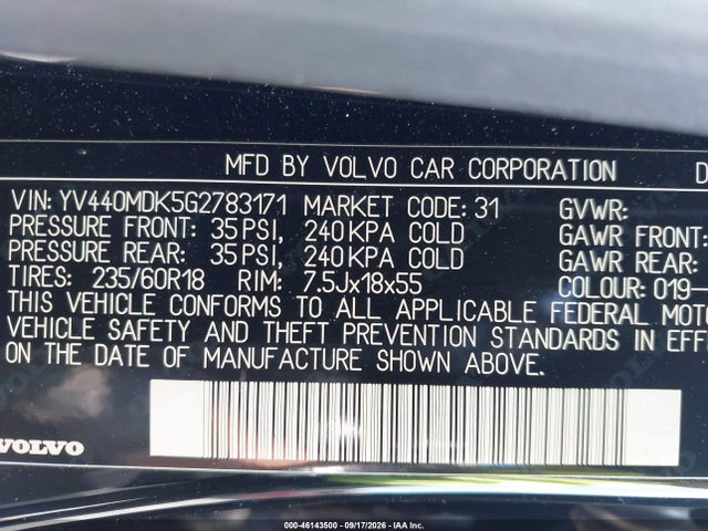 Продаж на аукціоні авто 2016 Volvo Xc60 T5 Drive-e Premier, vin: YV440MDK5G2783171, номер лоту: 46143500