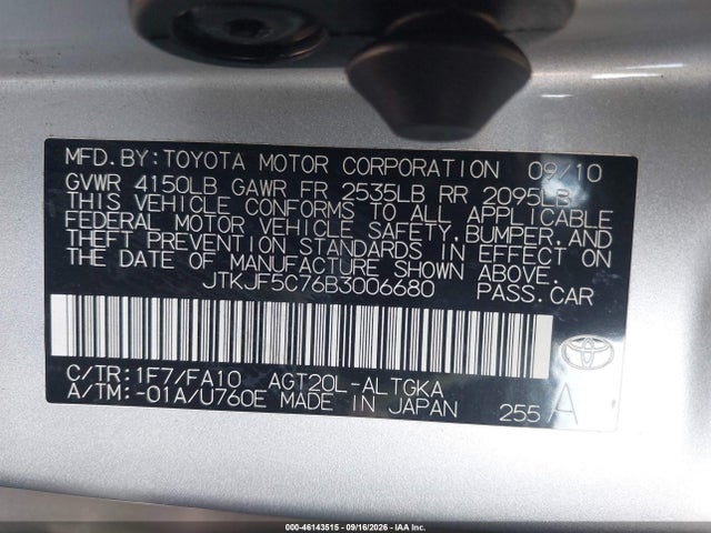 46143515 :رقم المزاد ، JTKJF5C76B3006680 vin ، 2011 Scion Tc مزاد بيع