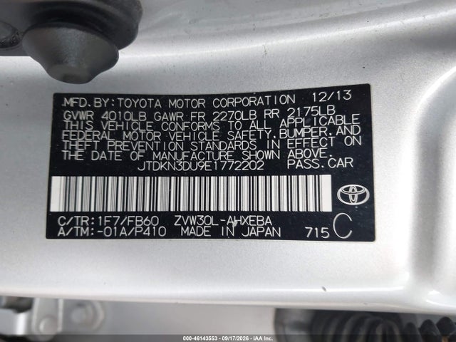 Продаж на аукціоні авто 2014 Toyota Prius Three, vin: JTDKN3DU9E1772202, номер лоту: 46143553