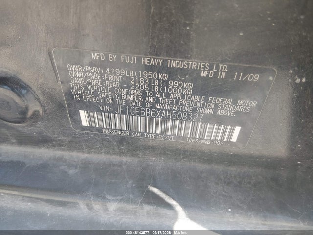 Aukcja sprzedaży 2010 Subaru Impreza 2.5i Premium, vin: JF1GE6B6XAH508327, numer aukcji: 46143577