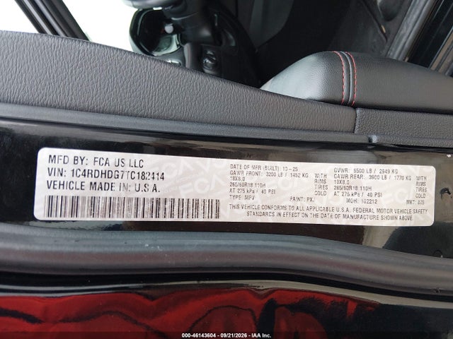 Продаж на аукціоні авто 2026 Dodge Durango Gt Rwd, vin: 1C4RDHDG7TC182414, номер лоту: 46143604