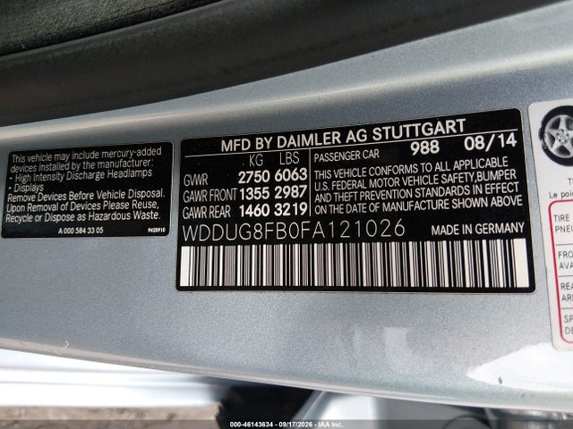 Продажа на аукционе авто 2015 Mercedes-benz S 550 4matic, vin: WDDUG8FB0FA121026, номер лота: 46143634