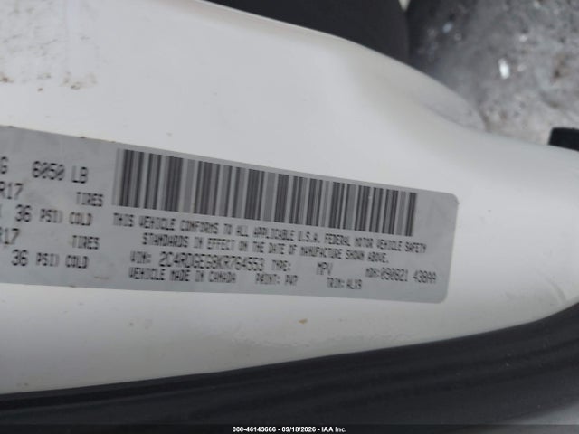 2019 Dodge Grand Caravan Gt მანქანა იყიდება აუქციონზე, vin: 2C4RDGEG8KR764553, აუქციონის ნომერი: 46143666