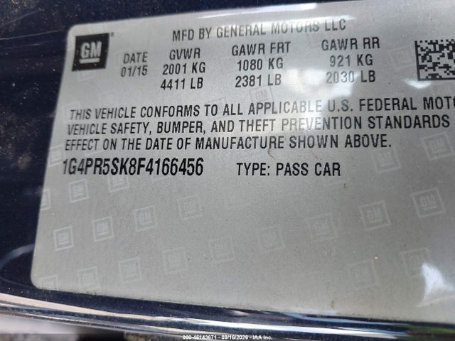 Aukcja sprzedaży 2015 Buick Verano Convenience Group, vin: 1G4PR5SK8F4166456, numer aukcji: 46143671