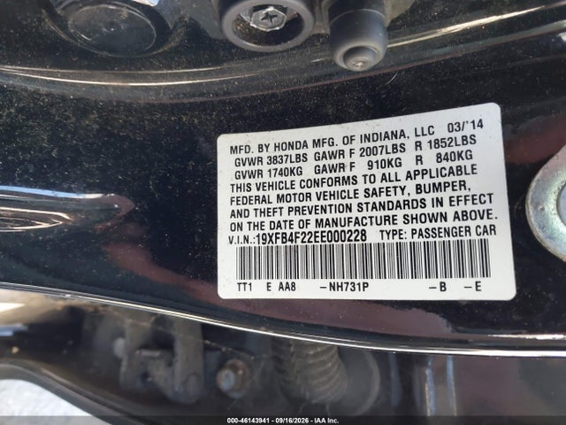 Honda CIVIC HYBRID 2014 19XFB4F22EE000228 Image 9