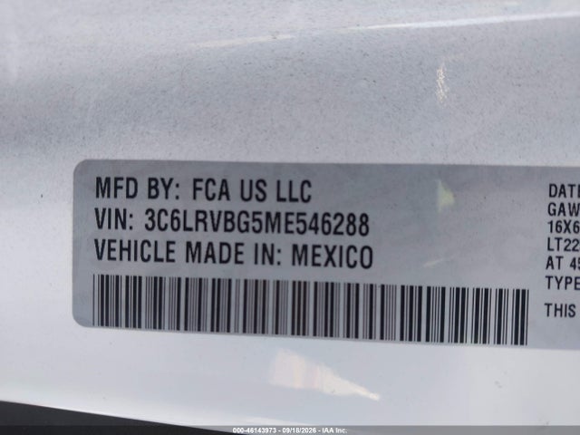 Aukcja sprzedaży 2021 Ram Promaster, vin: 3C6LRVBG5ME546288, numer aukcji: 46143973