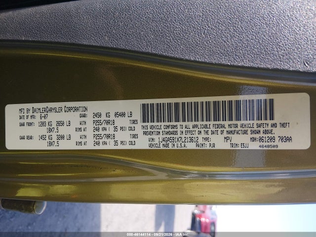 Aukcja sprzedaży 2007 Jeep Wrangler Unlimited Sahara, vin: 1J4GA591X7L213612, numer aukcji: 46144114
