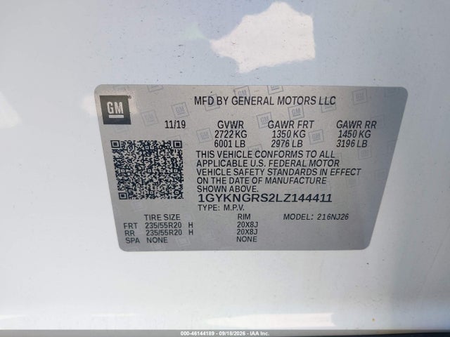 Продаж на аукціоні авто 2020 Cadillac Xt5 Awd Sport, vin: 1GYKNGRS2LZ144411, номер лоту: 46144189