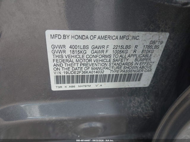Aukcja sprzedaży 2019 Acura Ilx Standard, vin: 19UDE2F36KA014032, numer aukcji: 46144497