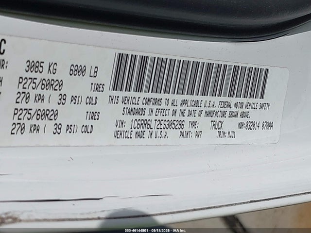 46144501 :رقم المزاد ، 1C6RR6LT2ES305296 vin ، 2014 Ram 1500 Lone Star مزاد بيع