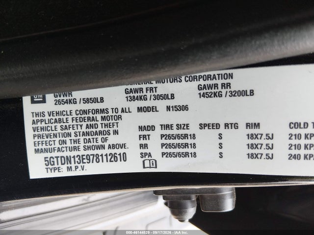 Продаж на аукціоні авто 2007 Hummer H3 Suv, vin: 5GTDN13E978112610, номер лоту: 46144529