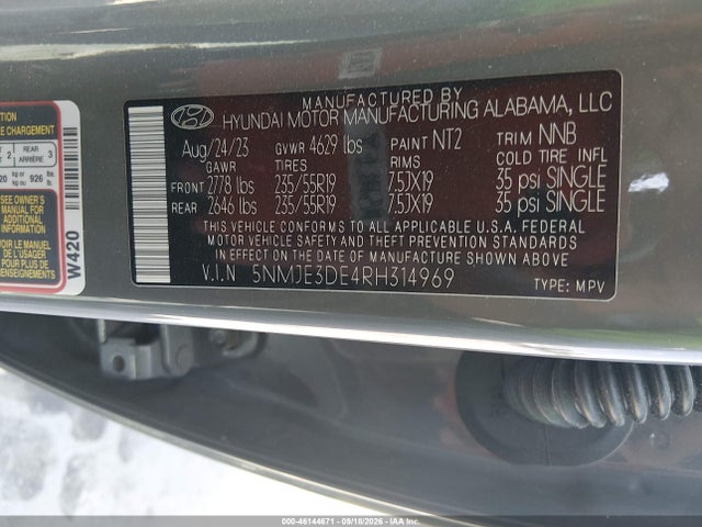 Продаж на аукціоні авто 2024 Hyundai Tucson Limited, vin: 5NMJE3DE4RH314969, номер лоту: 46144671