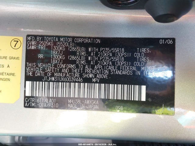 Продажа на аукционе авто 2006 Lexus Rx 400h, vin: JTJHW31UX60039446, номер лота: 46144674