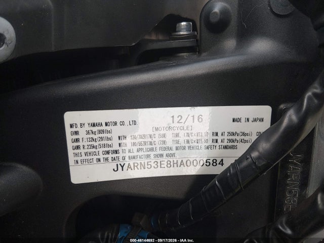 Yamaha FZ09 2017 JYARN53E8HA000584 Image 10