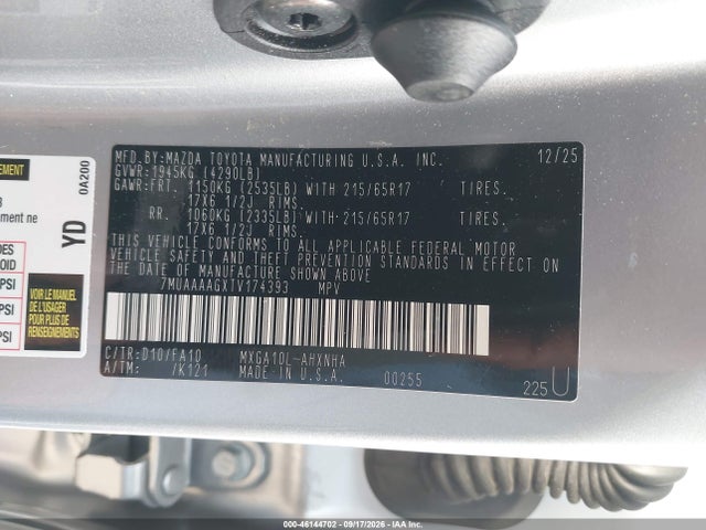 Toyota Corolla Cross L 2026 7MUAAAAGXTV174393 Image 9