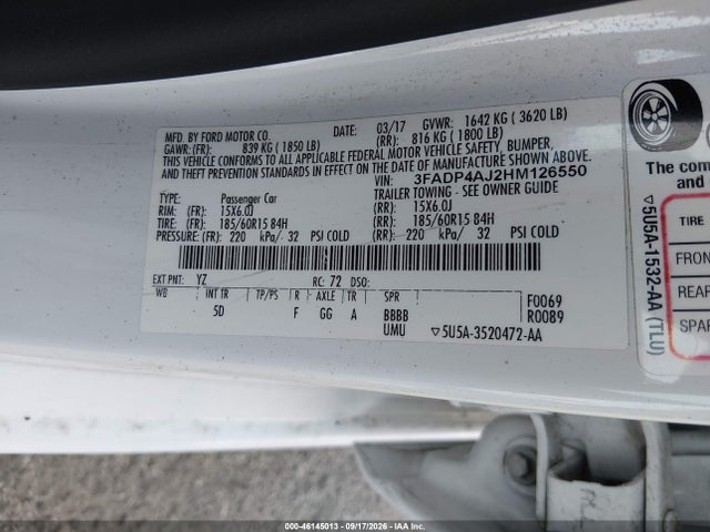Ford FIESTA S 2017 3FADP4AJ2HM126550 Image 9