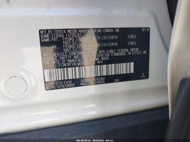 2020 Toyota Rav4 Limited მანქანა იყიდება აუქციონზე, vin: 2T3N1RFVXLW087657, აუქციონის ნომერი: 46145134