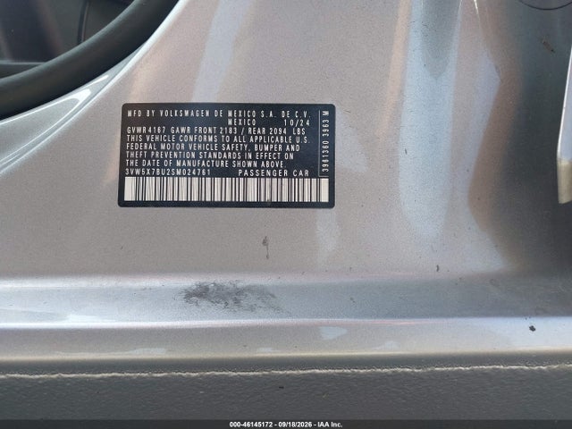 Продаж на аукціоні авто 2025 Volkswagen Jetta 1.5t S, vin: 3VW5X7BU2SM024761, номер лоту: 46145172