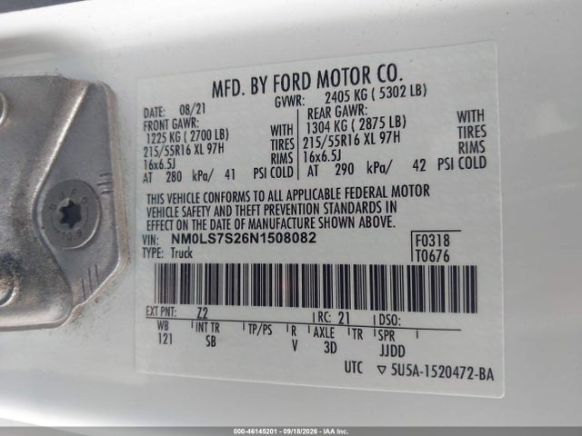 NM0LS7S26N1508082 Ford Transit Connect Xl