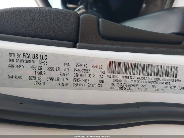 Jeep Grand Cherokee Laredo 2015 1C4RJFAG8FC235031 Image 9