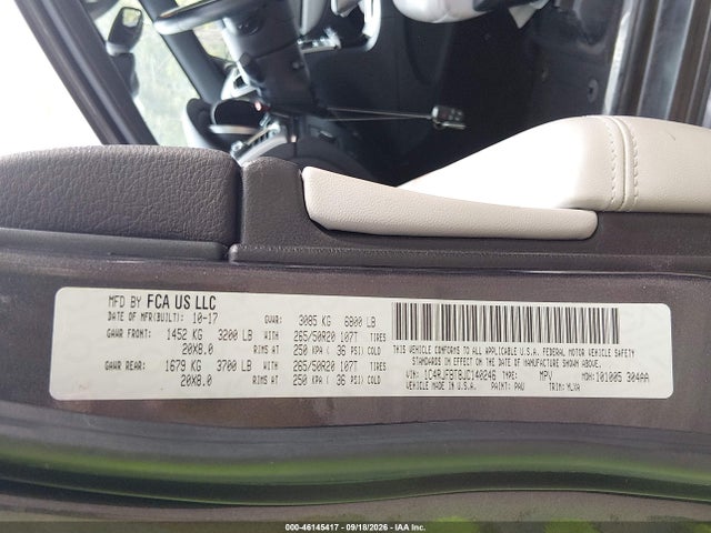 Продаж на аукціоні авто 2018 Jeep Grand Cherokee Sterling Edition 4x4, vin: 1C4RJFBT8JC140246, номер лоту: 46145417