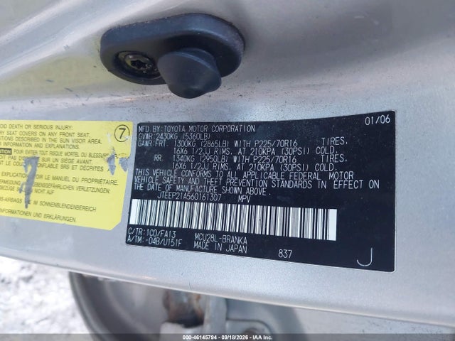 Aukcja sprzedaży 2006 Toyota Highlander V6, vin: JTEEP21A560161307, numer aukcji: 46145794