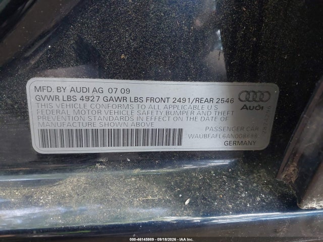Aukcja sprzedaży 2010 Audi A4 2.0t Premium, vin: WAUBFAFL6AN008698, numer aukcji: 46145989