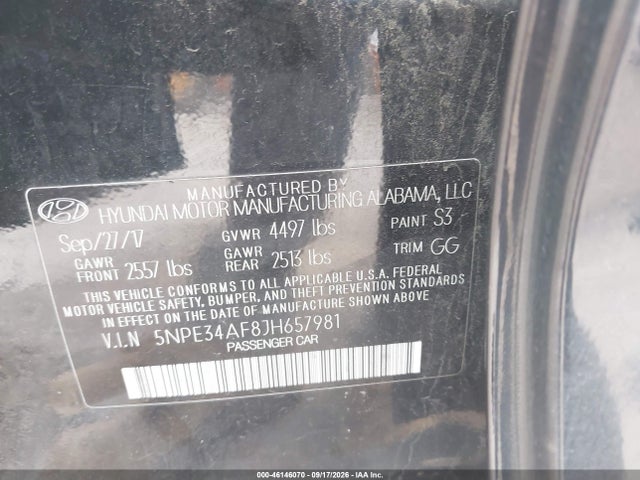 Hyundai SONATA SEL 2018 5NPE34AF8JH657981 Image 9