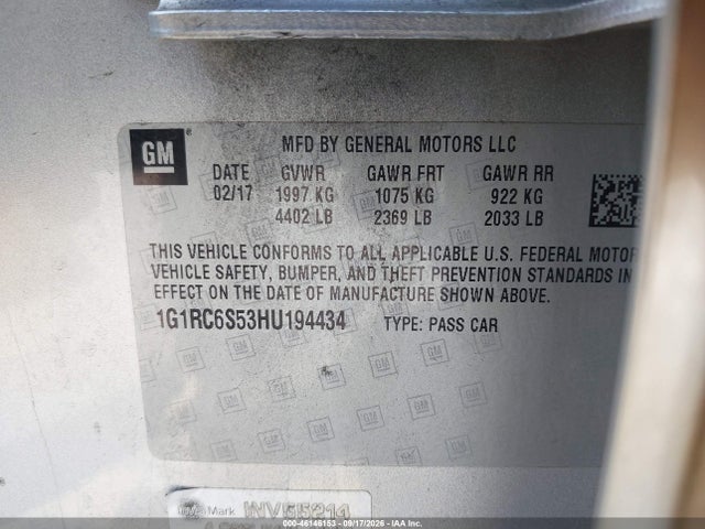 Chevrolet VOLT LT 2017 1G1RC6S53HU194434 Image 9