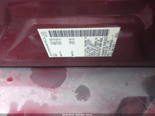 46146184 :رقم المزاد ، 1N4AA6AP2GC390503 vin ، 2016 Nissan Maxima 3.5 Platinum مزاد بيع