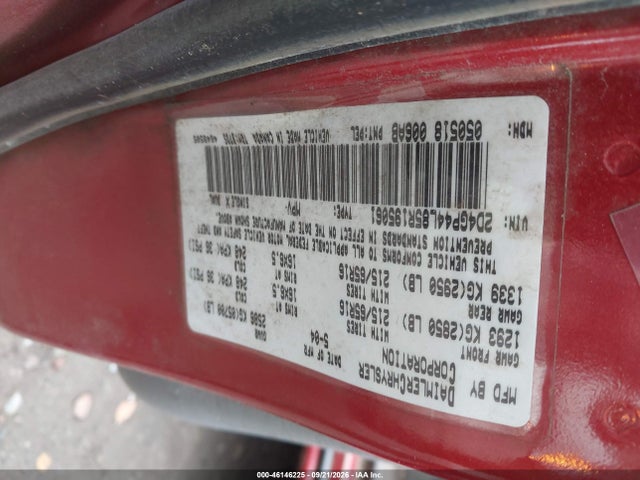2005 Dodge Grand Caravan Sxt მანქანა იყიდება აუქციონზე, vin: 2D4GP44L85R195061, აუქციონის ნომერი: 46146225