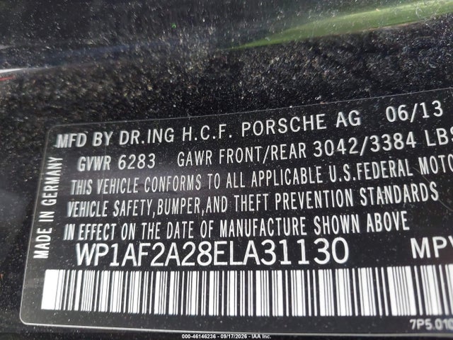 46146236 :رقم المزاد ، WP1AF2A28ELA31130 vin ، 2014 Porsche Cayenne Diesel مزاد بيع