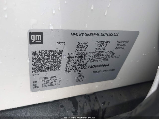Aukcja sprzedaży 2021 Gmc Yukon Xl Denali, vin: 1GKS2JKL2MR444664, numer aukcji: 46146275