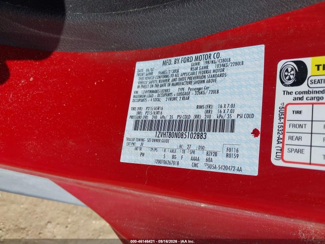 Продажа на аукционе авто 2008 Ford Mustang V6 Deluxe/v6 Premium, vin: 1ZVHT80N085102883, номер лота: 46146421