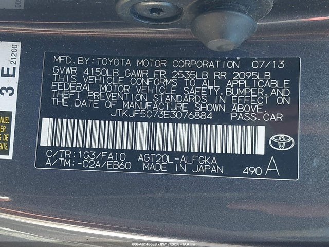 Aukcja sprzedaży 2014 Scion Tc, vin: JTKJF5C73E3076884, numer aukcji: 46146588