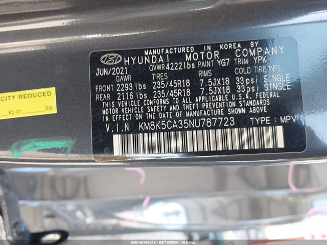 Hyundai Kona Limited 2022 KM8K5CA35NU787723 Image 9