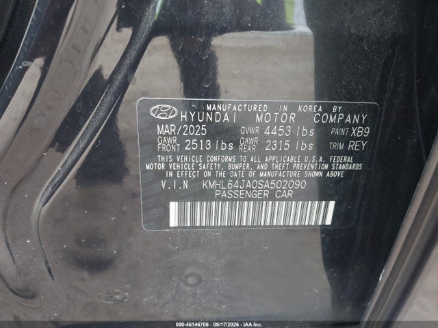 Продаж на аукціоні авто 2025 Hyundai Sonata Sel, vin: KMHL64JA0SA502090, номер лоту: 46146706