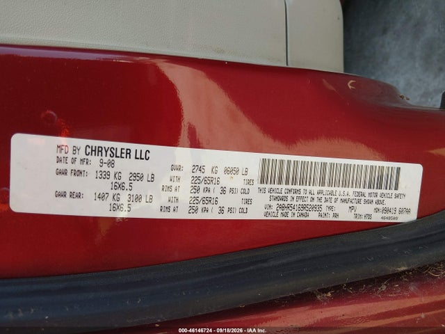 Aukcja sprzedaży 2009 Chrysler Town & Country Touring, vin: 2A8HR54169R520935, numer aukcji: 46146724