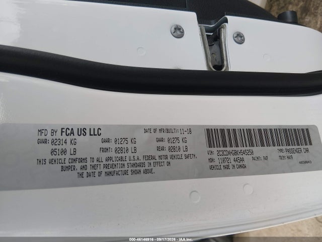 Продаж на аукціоні авто 2019 Dodge Charger Gt Rwd, vin: 2C3CDXHG8KH545250, номер лоту: 46146916