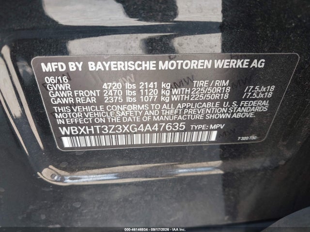 Продажа на аукционе авто 2016 Bmw X1 Xdrive28i, vin: WBXHT3Z3XG4A47635, номер лота: 46146934