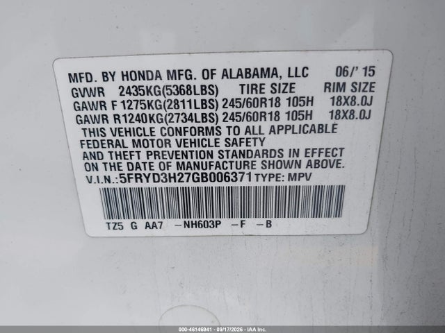 Acura Mdx Acurawatch Plus Package 2016 5FRYD3H27GB006371 Image 9