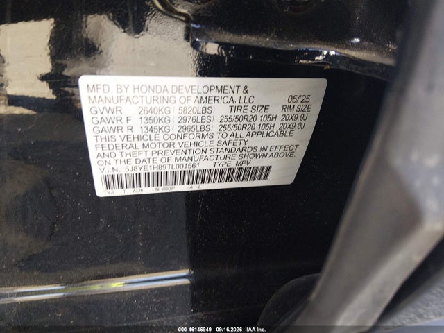Продаж на аукціоні авто 2026 Acura Mdx Advance Package, vin: 5J8YE1H89TL001561, номер лоту: 46146949