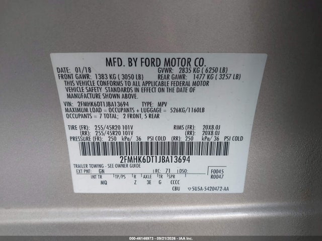 Ford Flex Limited 2018 2FMHK6DT1JBA13694 Image 9