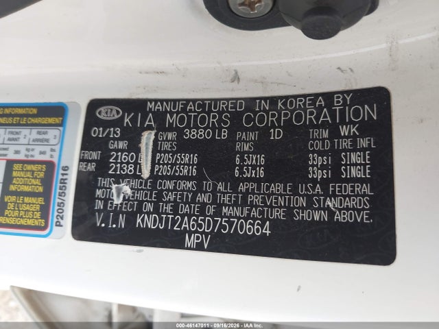 Продаж на аукціоні авто 2013 Kia Soul +, vin: KNDJT2A65D7570664, номер лоту: 46147011