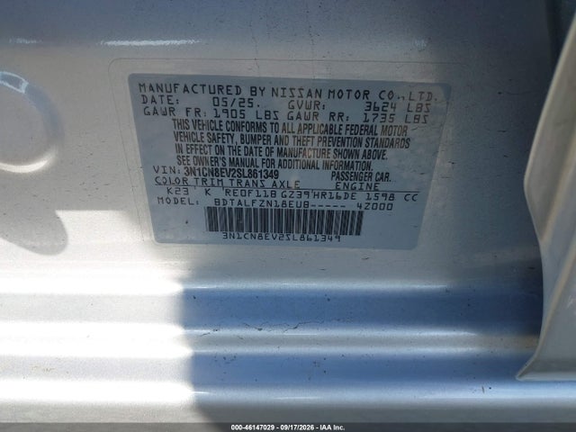Nissan Versa 1.6 Sv 2025 3N1CN8EV2SL861349 Image 9