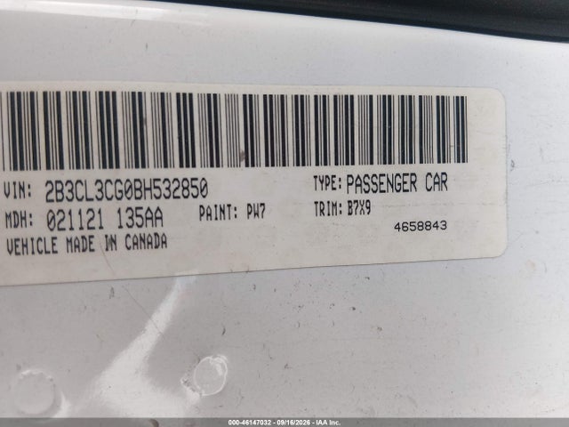 Aukcja sprzedaży 2011 Dodge Charger, vin: 2B3CL3CG0BH532850, numer aukcji: 46147032