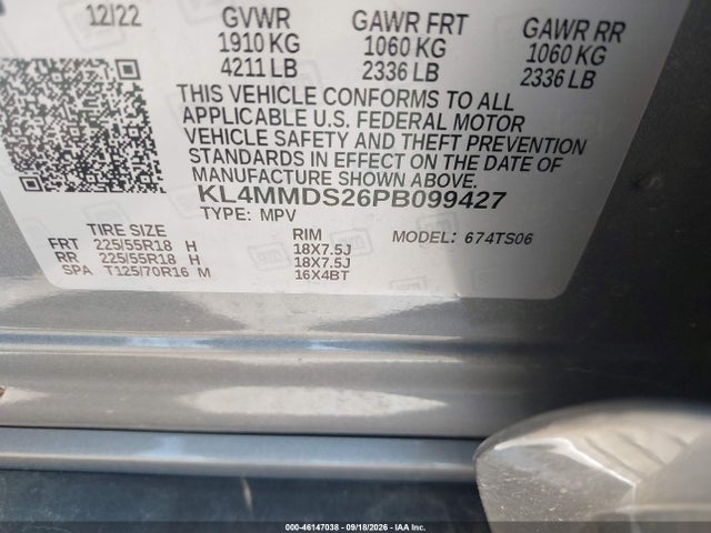 Aukcja sprzedaży 2023 Buick Encore Gx Select Fwd, vin: KL4MMDS26PB099427, numer aukcji: 46147038