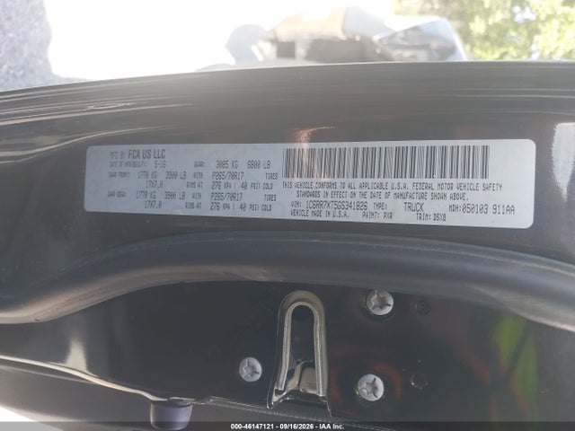 46147121 :رقم المزاد ، 1C6RR7XT5GS341826 vin ، 2016 Ram 1500 Ssv مزاد بيع