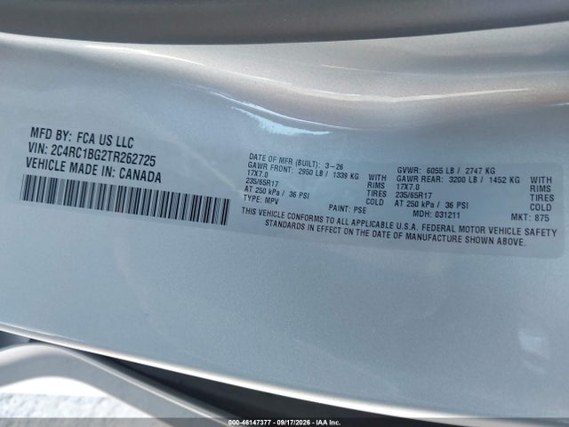 Chrysler Pacifica Select 2026 2C4RC1BG2TR262725 Image 9